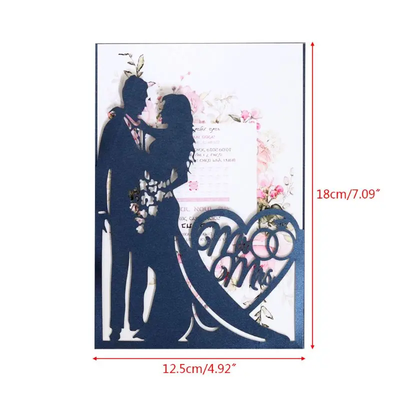  2019 20pcs/set Laser Cut Mr & Mrs Wedding Invitations Card Invite Envelopes Kit Bridal Shower Engag - 4.0001E+12