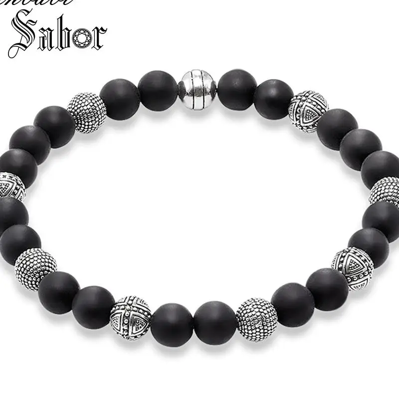 Женский черный браслет Kathmandu Obsidian Matted Hero Cross Rebel из бисера серебряный цвет мужской
