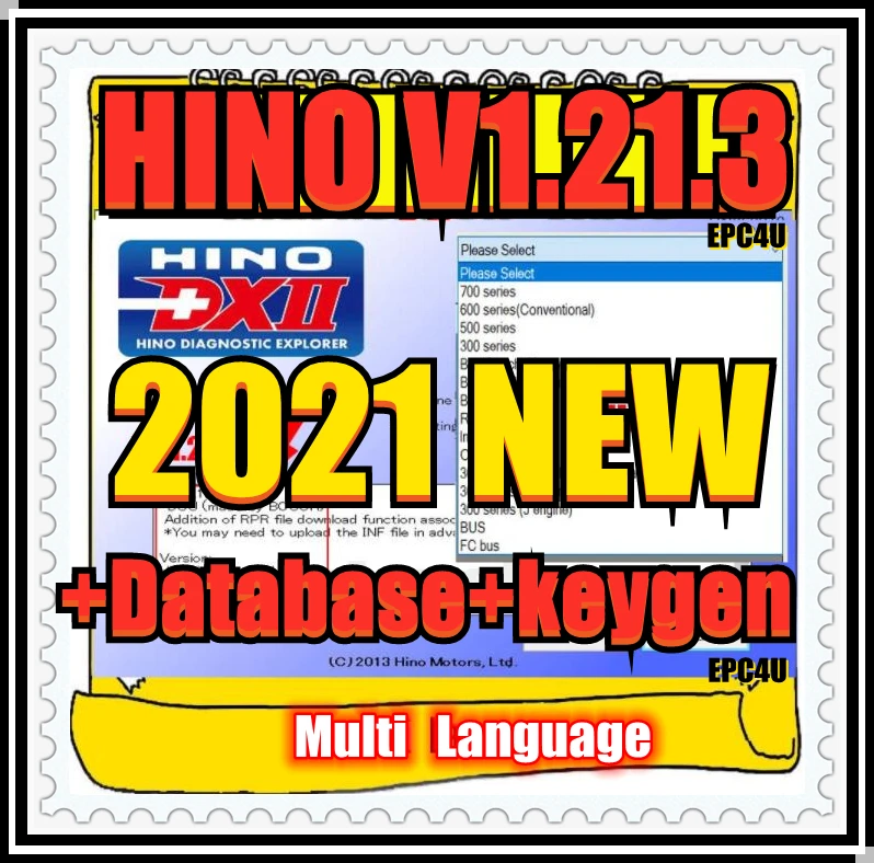 2021 для диагностического прибора Hino EXplorer 2 DX2 v1.1.21.3 + база данных устранения