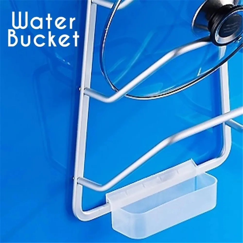 Wall-Mount Spoon Holder Cupboard Saucepan Pan Pot Lid Holder Fresh Tool Storage Rack stojak na pokrywki (3)