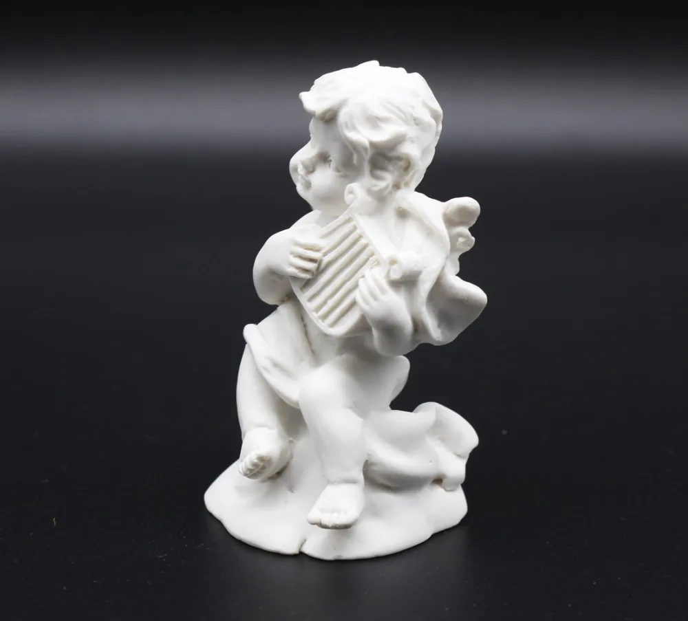 Новинка 1:12 миниатюрный кукольный домик 2,5" белый резиновый Cherub украшение куклы прекрасный подарок ребенку 4 шт