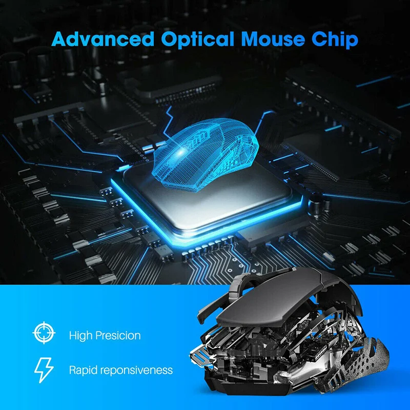 Беспроводная игровая мышь с тихим кликом оптической 2400 dpi для ПК ноутбука офиса NC99