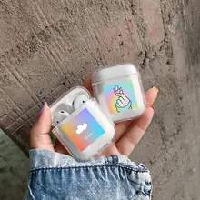 Жесткий мультфильм милые наушники чехол для Apple airpods 1 чехол PC роскошный защитный чехол прозрачный Air Pods чехол для Airpods 2
