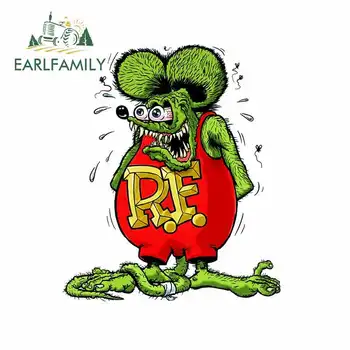 

EARLFAMILY 13cm x 11.2cm FOR RAT FINK Vinyl Decal Car Sticker Cartoon Car Styling Waterproof Window Accessories
