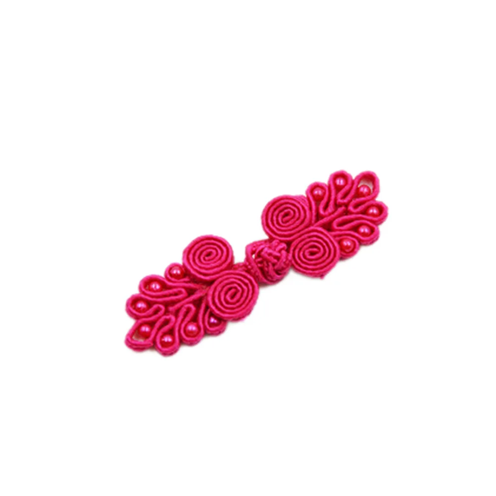 Rose red 2 шт. ручной работы из бисера китайская лягушка закрывает пуговицы узел застежка для Cheongsam костюм традиционное рукоделие швейный Декор пуговицы - Цвет: Rose red