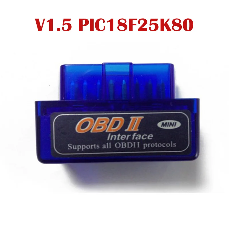 Obd2 сканер Mini elm327 Bluetooth V2.1/V1.5 OBD2 автомобильный диагностический инструмент ELM 327 Bluetooth для Android/Symbian для OBDII протокол - Цвет: OBD2 V1.5 blue