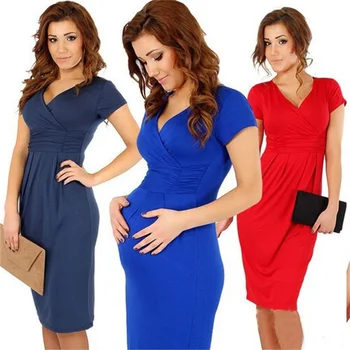 

European and American women's slim sexy elastic pregnant dress in maternity dresses clothes casual sexy dress baby shower dress
