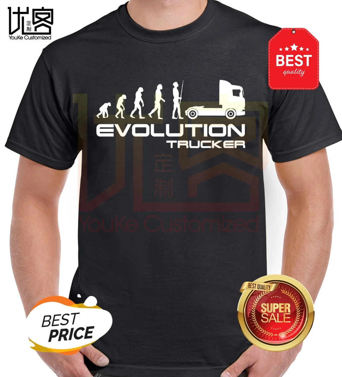 Модная летняя футболка Evolution Trucker trucks HGV Driver Scania V8 Подарочная | Мужская одежда