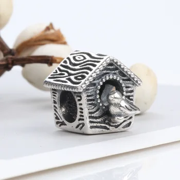 

Free Shipping 925 Sterling Silver Spring Primula Lodge Sweet Home Beads Charm Fit Pandora Bracelets Bangles DIY Jewelry