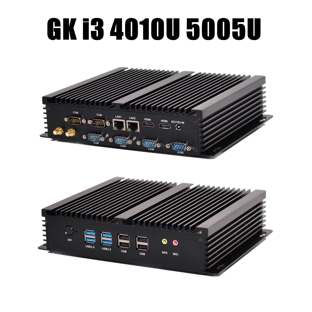 GK-i3 4010U 5005U Eglobal G серия промышленный мини-ПК без вентилятора Win10 Intel i7 i5 i3 2955U 2* Intel Lans 6* COM USB микро компьютер Linux 4G WiFi HDMI - Цвет: GK-i3 4010U 5005U