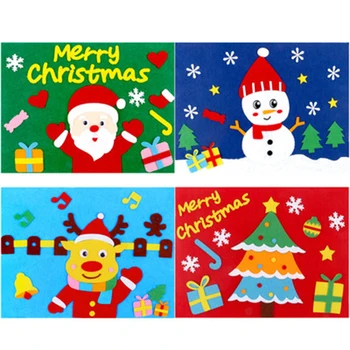 

Children Christmas Style Puzzle Sticker Baby DIY Creative Handmade Paste Stereoscopic Funny Puzzles Set Kids Festivals Best Gift