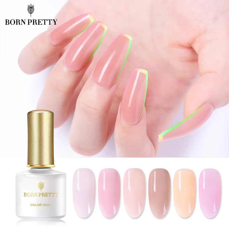 

BORN PRETTY Pink Jelly Nail Gel 6ml Semi-transparent Purple Varnish Polish Soak Off Nail Art UV Gel Lacquer