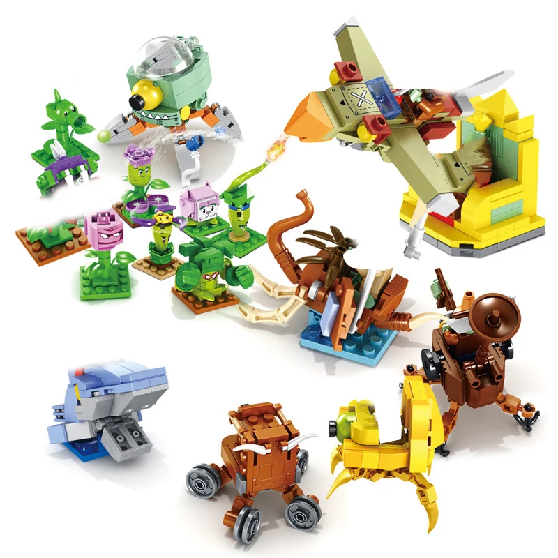 

2020 New Style Plants Vs Zombies Set Assembly Of Educational Children Building Blocks Bricks Compatible Gift
