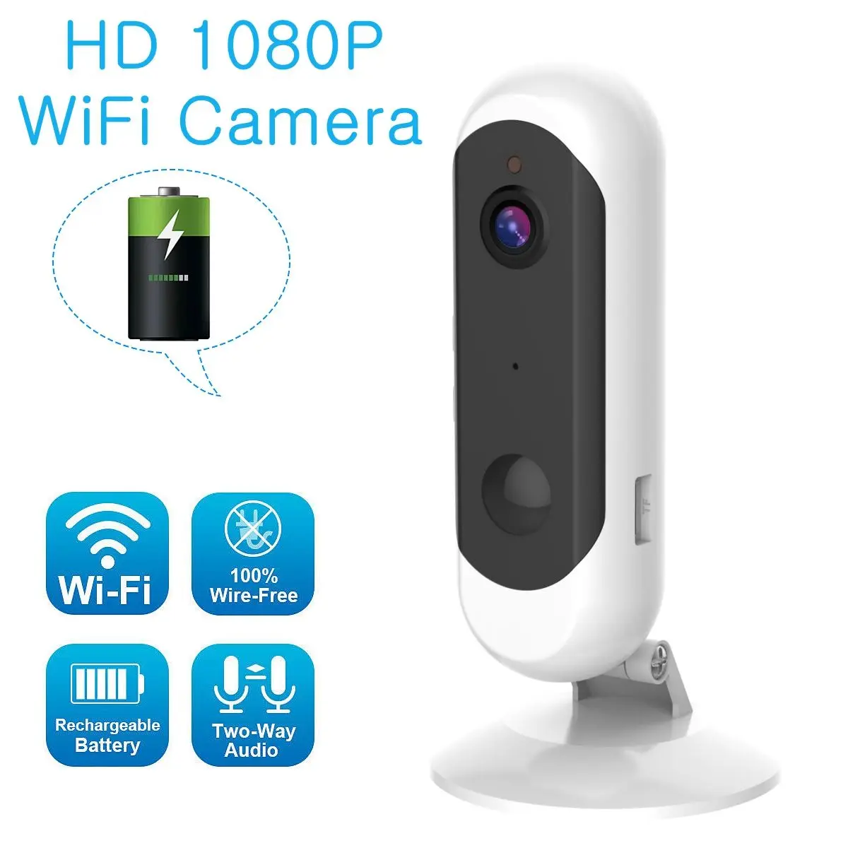 1080P аккумулятор HD низкая мощность ip-камера реальная беспроводная WiFi домашняя камера безопасности Видеонаблюдение ИК ночного видения