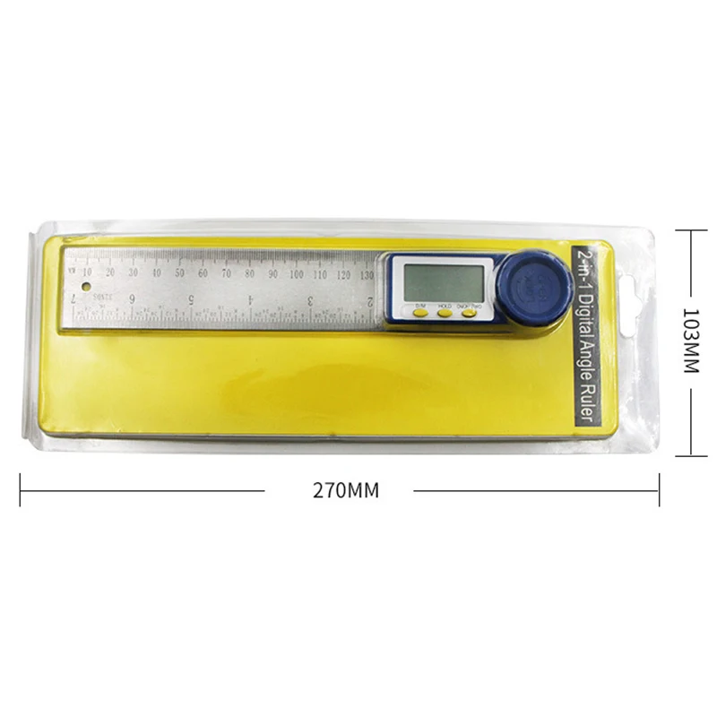 0-200mm 7 Inch Digital Angle Meter Protractor Ruler 2 in 1 Goniometer Level Electronic Angle Finder Angle Measuring Tool