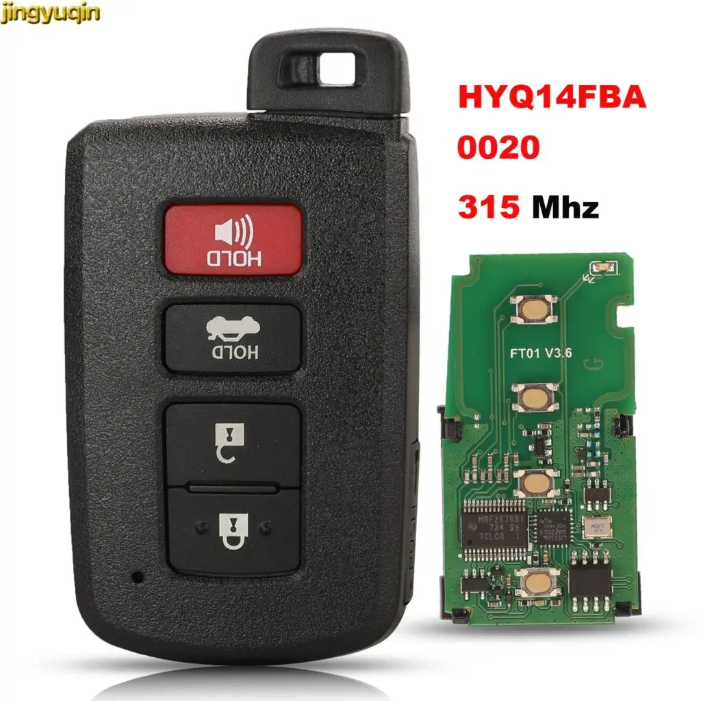 

Jingyuqin Remote Car Key Control HYQ14FBA 315mhz For Toyota Corolla Camry Avalon 2011-2016 4 Button Smart Fob Replacement 0020