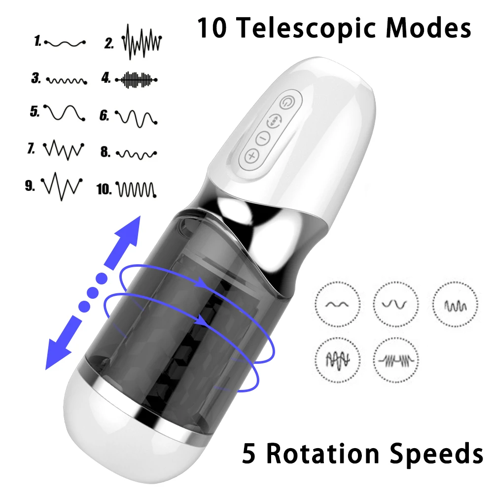 Sex Toys For Men Automatic Telescopic Rotation Male Masturbator Heating Voice Cup Vagina Real Pussy Adult Masturbation Vibrator (2)