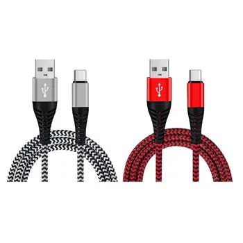 

2Pcs 6FT USB C Cable Type C Charger Nylon Braided Fast Charging Cord for S10 S9