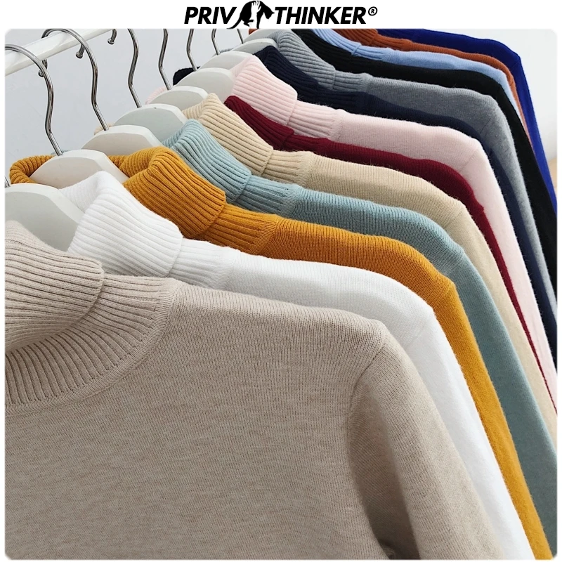 Privathinker женские вязаные пуловеры с высоким воротом топы свитер Женская свободная