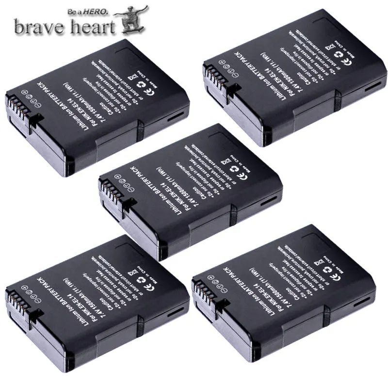 

5x bateria EN-EL14 EN-EL14 EN EL14a EL14 Battery for nikon ENEL14 d5300 d5200 d5100 d3100 d3200 D3400 P7100 P7800