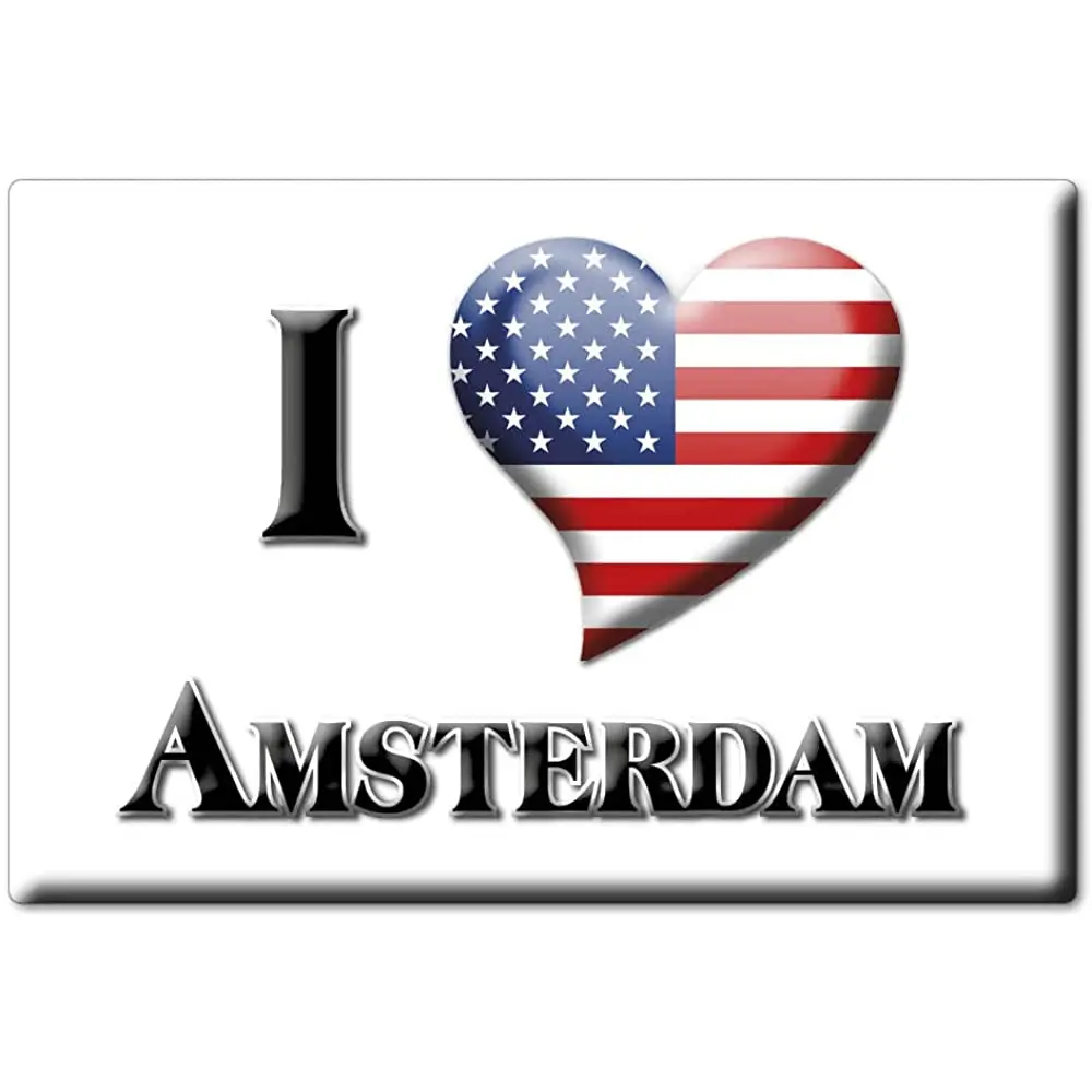 Магнит на холодильник AMSTERDAM Миссури (MO) магниты сувенир из США I LOVE GIFT (Var. GOCCIA) | Дом