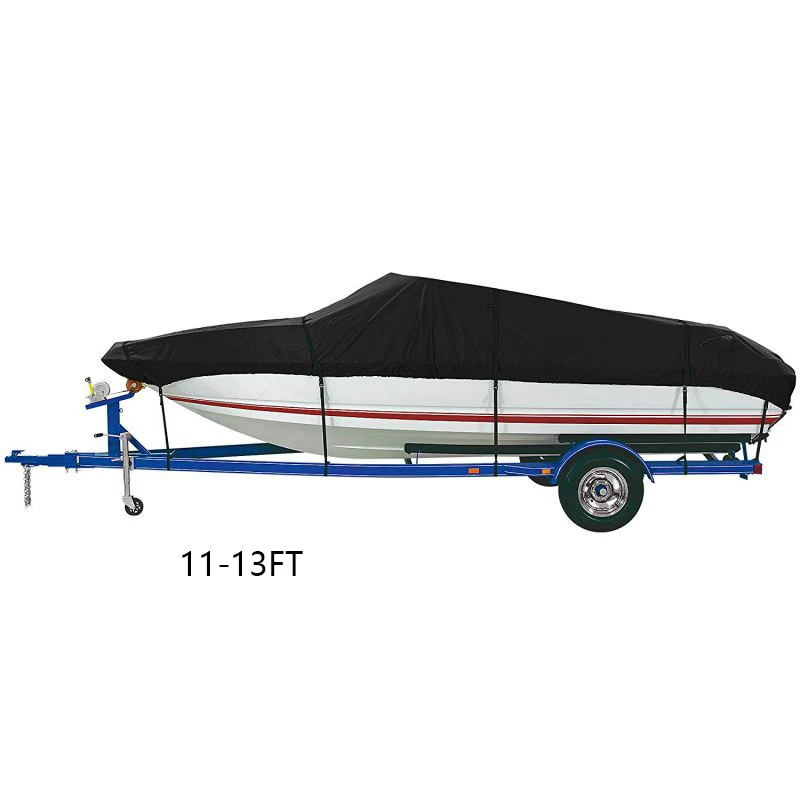 11-13FT 11-22ft Trailerable 210D покрытие для лодки водонепроницаемый серый рыбий лыжный v-корпус Солнцезащитный УФ-протектор для катера швартовки - Цвет: 11-13FT