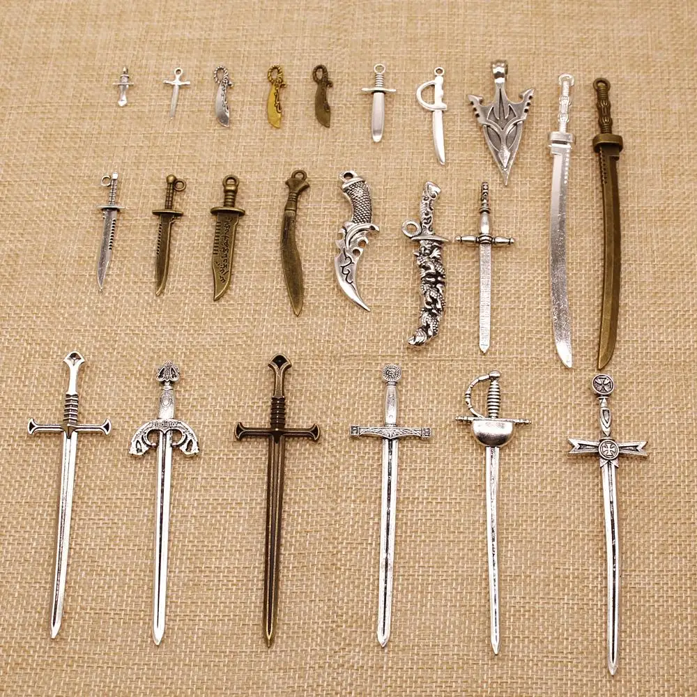 1 Piece Metal Charms For Jewelry Making Weapon Sword Fencing Knife HJ120 | Украшения и аксессуары