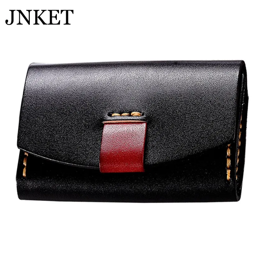 

JNKET New Retro Men's Wallet Vegetable Tanned Leather Short Wallet Money Clip Coins Purse Billfold Card Holder Wallet Notecase