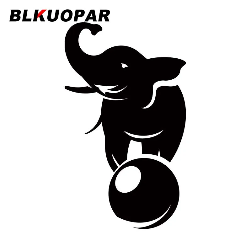 

Автомобильная наклейка BLKUOPAR с изображением слона на шаре, креативная наклейка на окклюзию с царапинами, водонепроницаемое ветровое стекло, украшение для мотоцикла