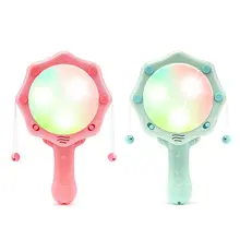 Детские музыкальные погремушки, барабан для младенцев, Электронный светильник, динамический ритм, палочка, подарки для малышей, новорожденных