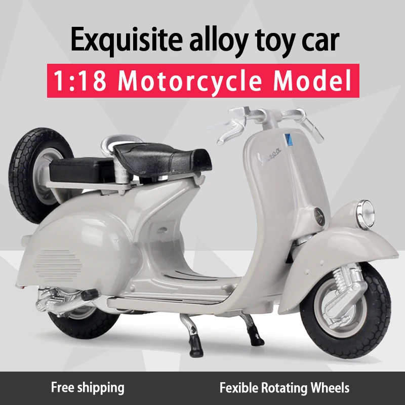 

WELLY 1:18 1953 VESPA 125CC Alloy Diecast Motorbike Model Flexible Rotating Wheels Toy For Kid Gifts Toy Collection NEW IN BOX
