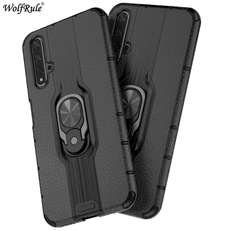 Ring Bracket Phone Case On the For Huawei Honor 20 Armor Protective Cover Bumper Funda 6.26'' |