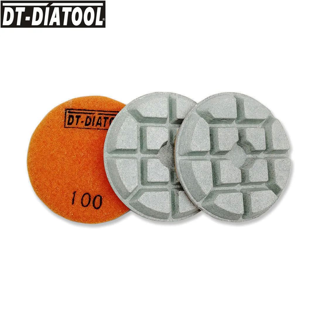 Diatool Diamant-Harzbond-Polierpads Für Beton – 100 Mm, 12 Stück, Körnung 200 – Nass Geeignet