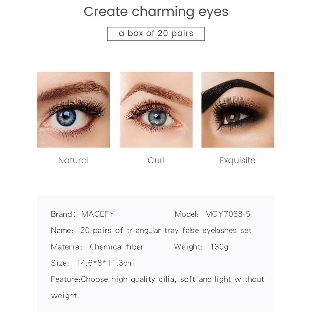 20 пар ресниц макияж maquiagem lashes maquillaje make up maquillage faux cils накладные ресницы для волос Z3