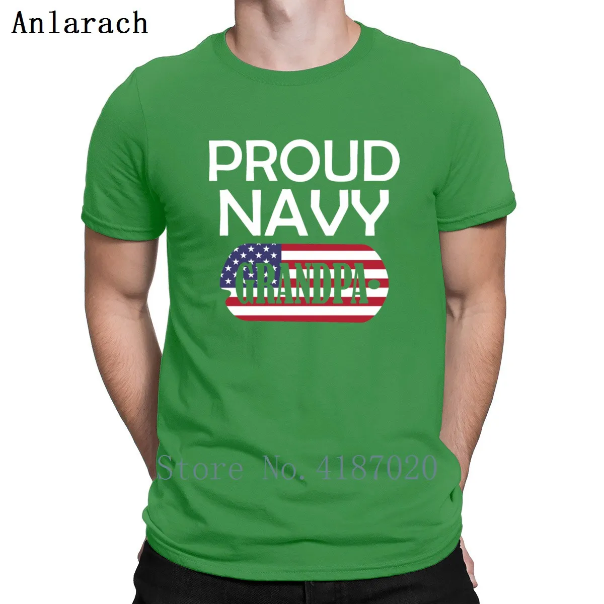 Футболка с надписью Proud Navy и дедушкой, необычный Топ, футболка,, аутентичная футболка для мужчин, одноцветная, с круглым вырезом, с принтом, анларач, наряд