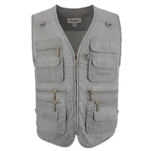 Мужская жилетка, летняя дышащая жилетка для путешествий, с множеством карманов, весна-осень, куртка без рукавов, уличный жилет для рыбалки