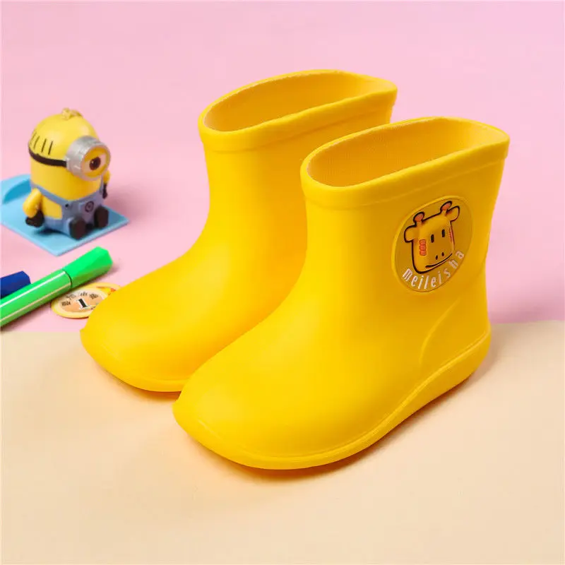 

Rain Boots Children For Boys Waterproof Rubber Boots Girls Non-slip Baby Water Shoes Warm Kids Rainboots Four Seasons Removable