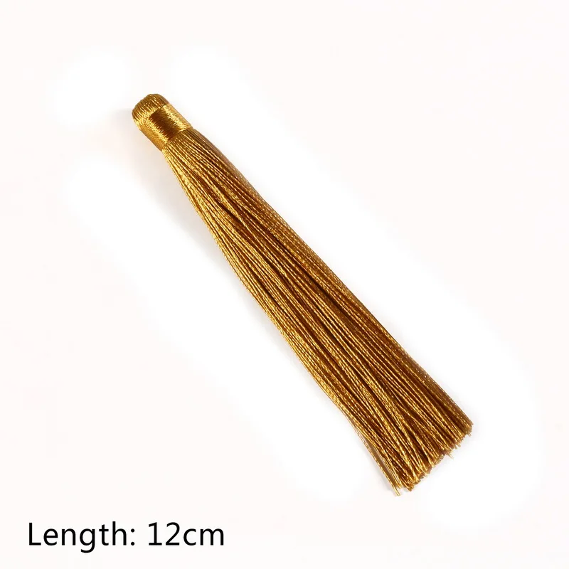 Dark Yellow 24 цвета 120 мм Смешанные хлопковые шелковые кисточки подвесной кулон Сатиновые кисточки для рукоделия ключ занавеска на цепочках одежды аксессуары для дома - Цвет: Dark Yellow