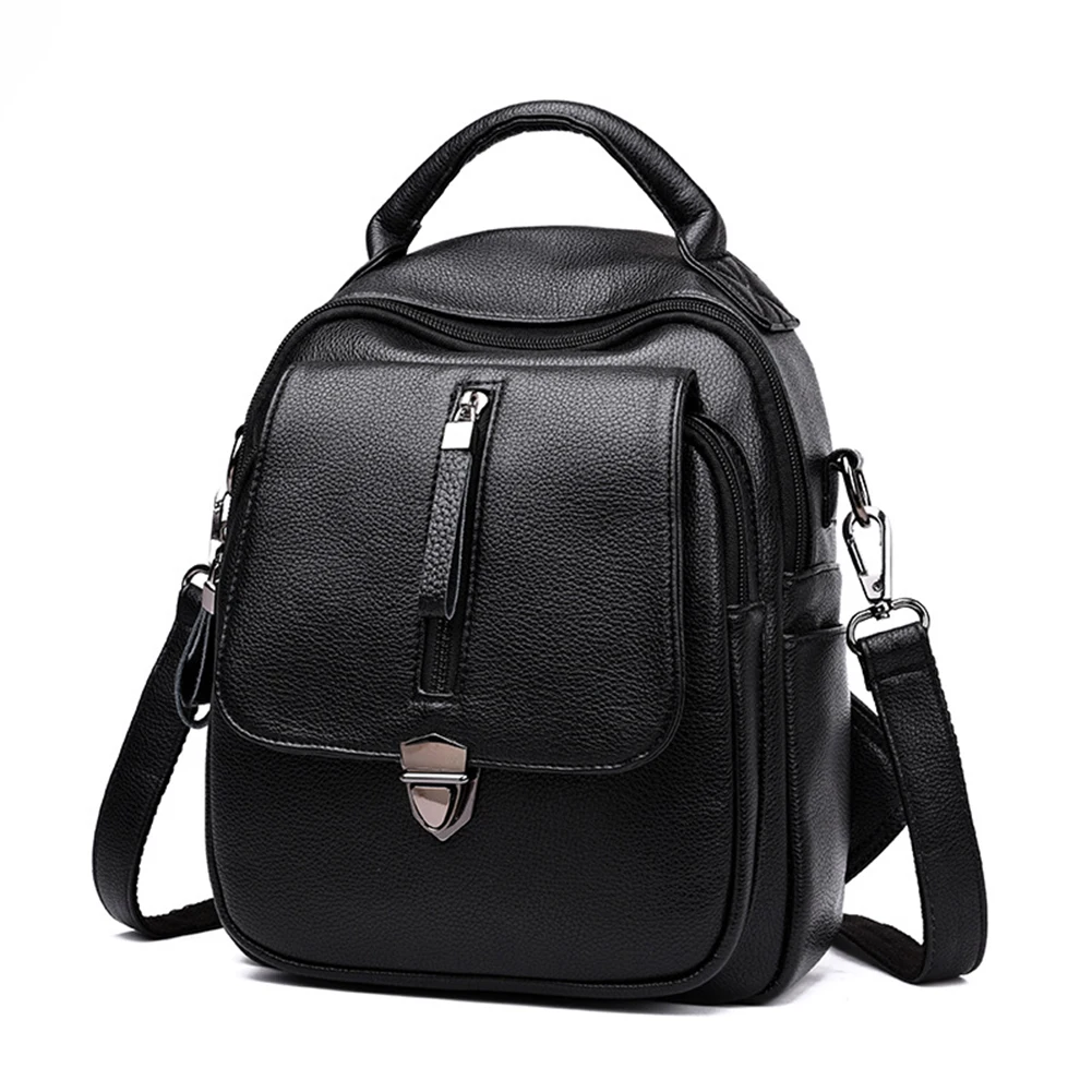 

2019 new female shoulder bag soft leather backpack multi-function anti-theft bag wild single shoulder ladies bag