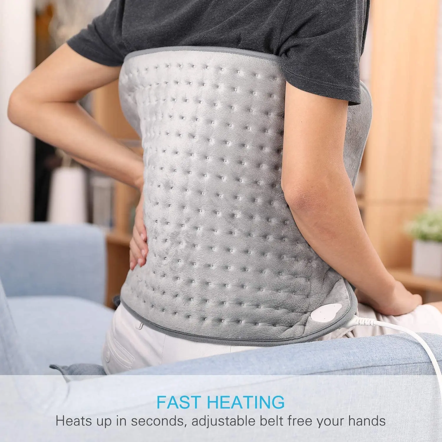220V EU Plug Extra Large XL King Size 30x60CM Washable Electric Heating Pad for Period Cramps Lower Back Pain Relief Body Warmer 5