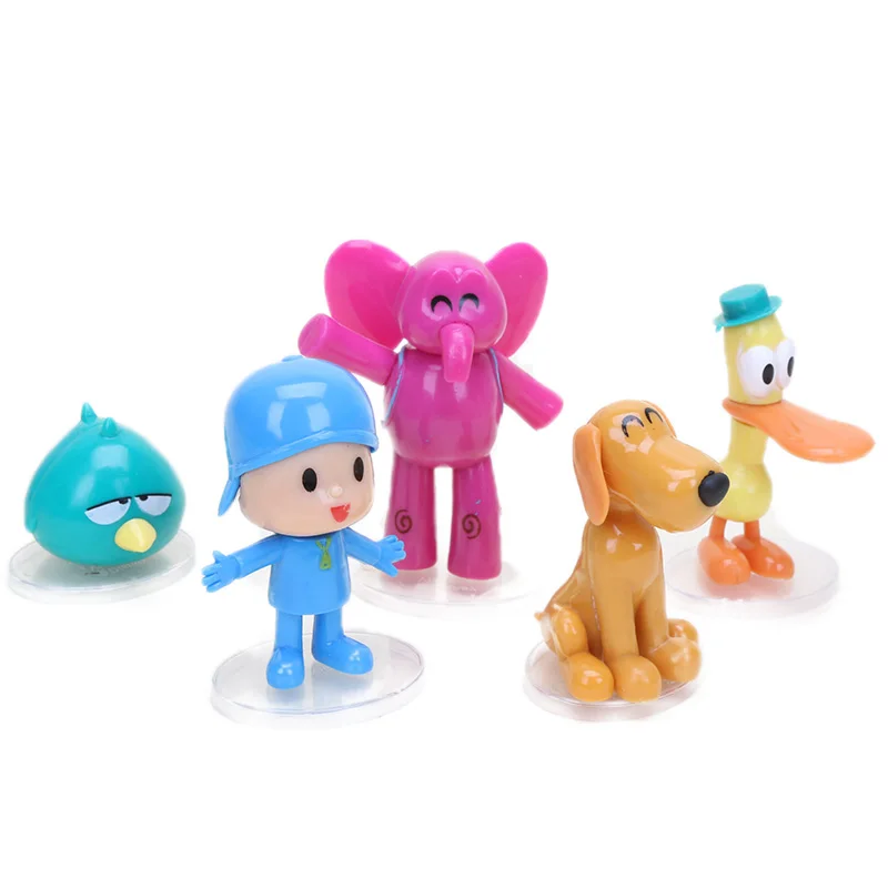 Набор из 5 Pocoyo игрушки покойо, Элли, Пато Loula, сонный птица слон ПВХ фигурки модель куклы товары для вечеринки, игрушки