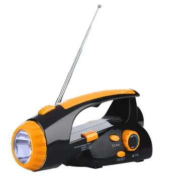 

Durable ABS Yellow Black Radio Seek Survival Tactical Flashlight Radio Flashlight Take Walk Searchlight Hand Flashlight Explore