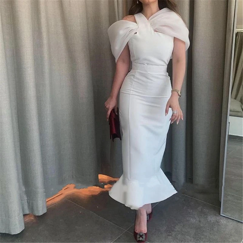 Elegant White Mermaid Evening Dresses 