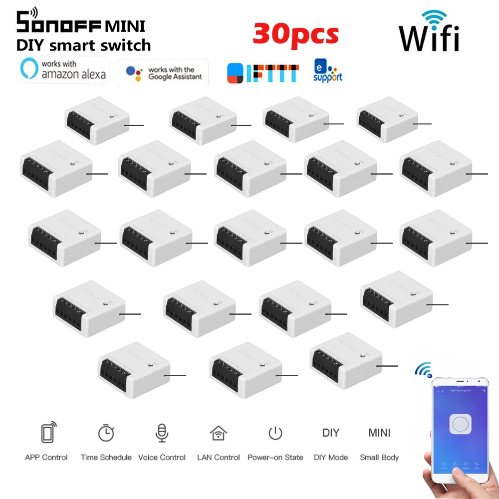 SONOFF мини двухсторонний wifi умный домашний переключатель DIY устройство Автоматизация модель совместима с Alexa Google home Ewelink дропшиппинг