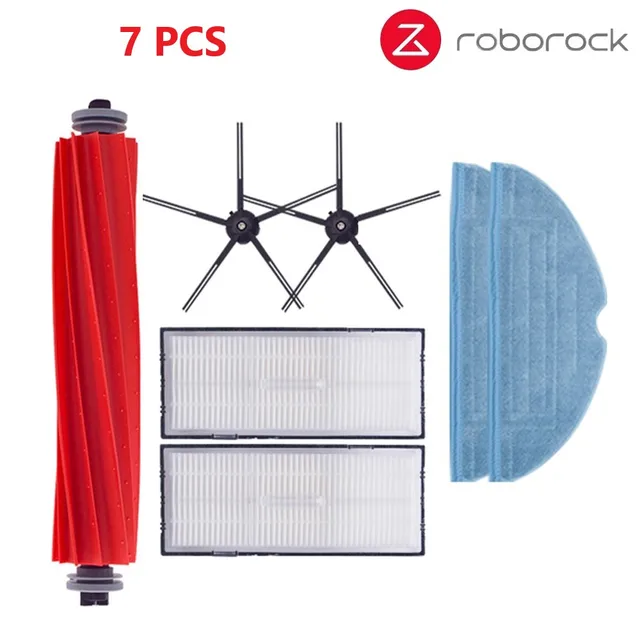 Xiaomi Roborock S7 S70 S75 S7Max s7MaxV T7S Plus Main Roll Brush Mop Rag Hepa Filter Side Brush Vacuum Cleaner Accessories 7 pcs