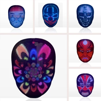 

LED Full Color Mask with 45Dynamic Graphs 70Static Graphs Intelligent Control Cosplay Mask for Halloween Christmas Supplies