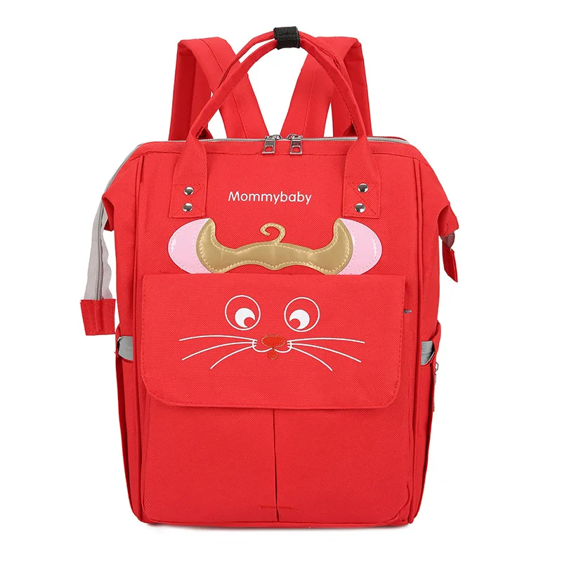 Red cat Сумка для детских подгузников, сумки для детских колясок, большая вместительность, дорожная сумка для мам, сумка для беременных, рюкзак, женские модные сумки для кормления - Цвет: Red cat