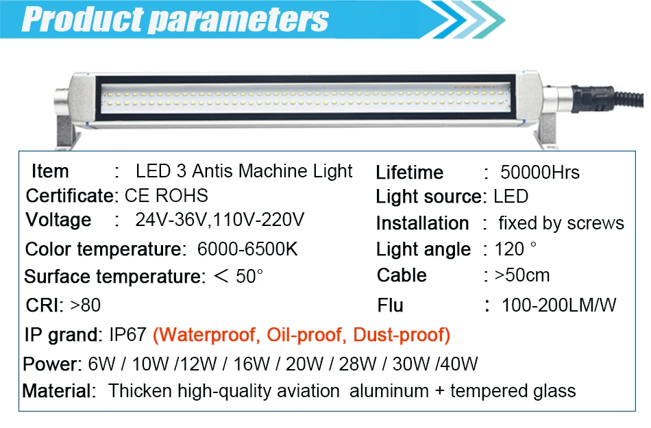 Jiujia led fresadora cnc máquina ferramenta luz