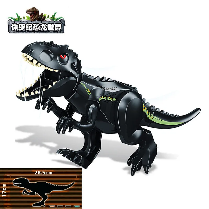 Мир Юрского периода 2 динозавр тяжелый коготь Дракон Indominus Rex T-Tex Dilophosaurus строительные блоки кирпичи игрушки для детей Рождество - Цвет: Фиолетовый