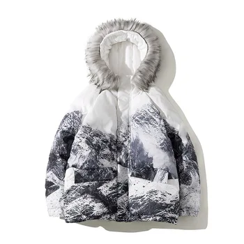 

KOSMO MASA Hooded Cotton Winter Jacket Men Warm Parka Color Jackets Man Coat Windbreaker Casual Fur Collar Down Parkas Men MP049